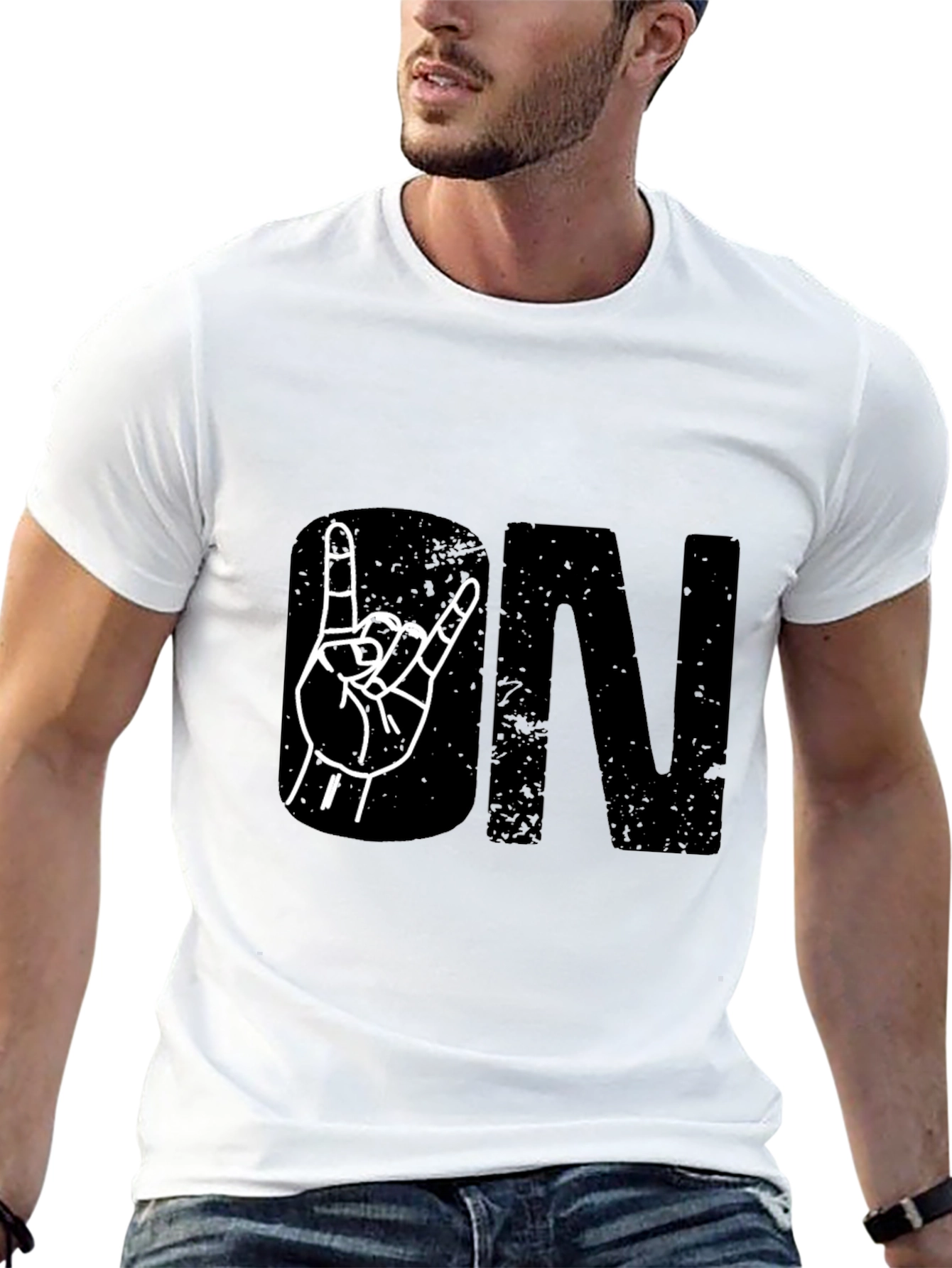 Rock On Black Graphic Tee