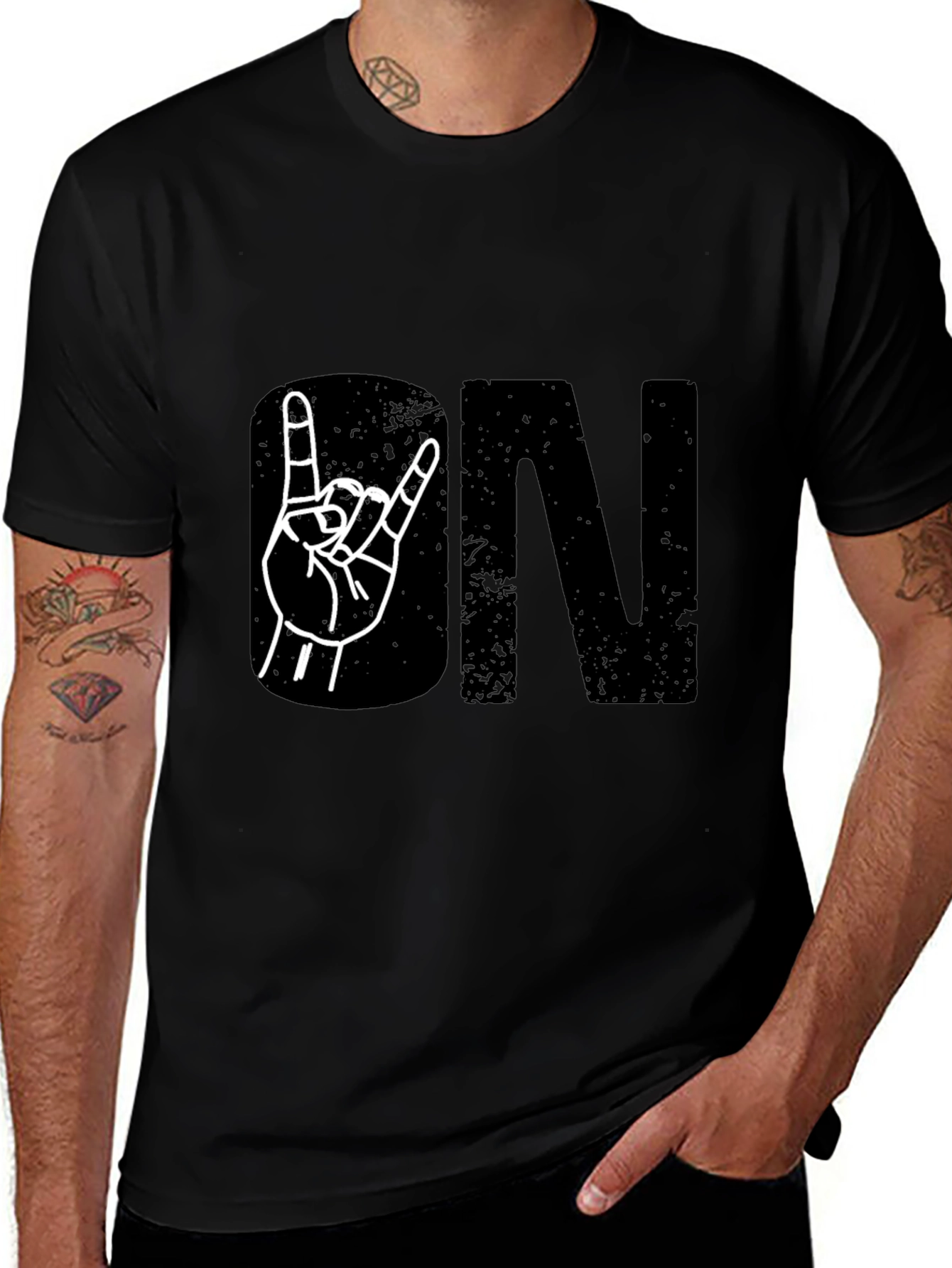 Rock On Black Graphic Tee