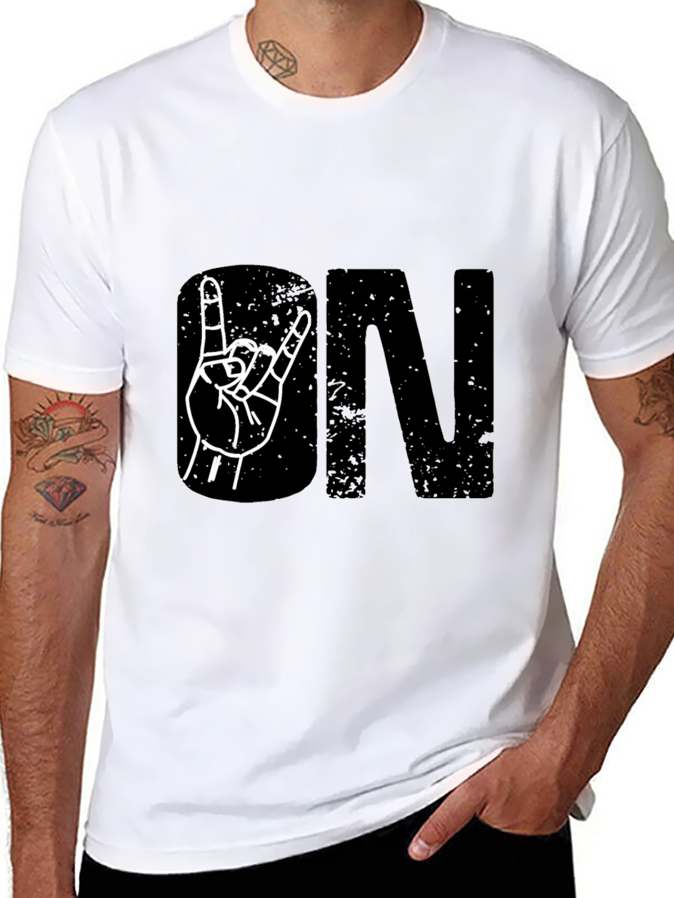 Rock On Black Graphic Tee