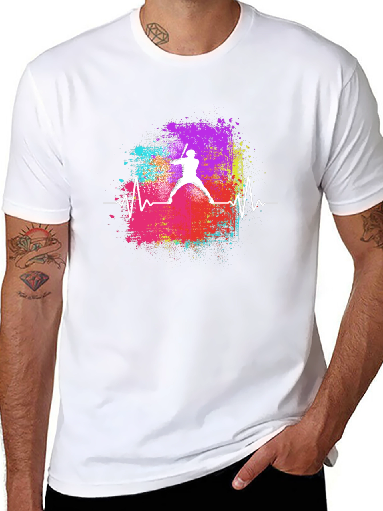 Baseball Heartbeat Graphic Tee
