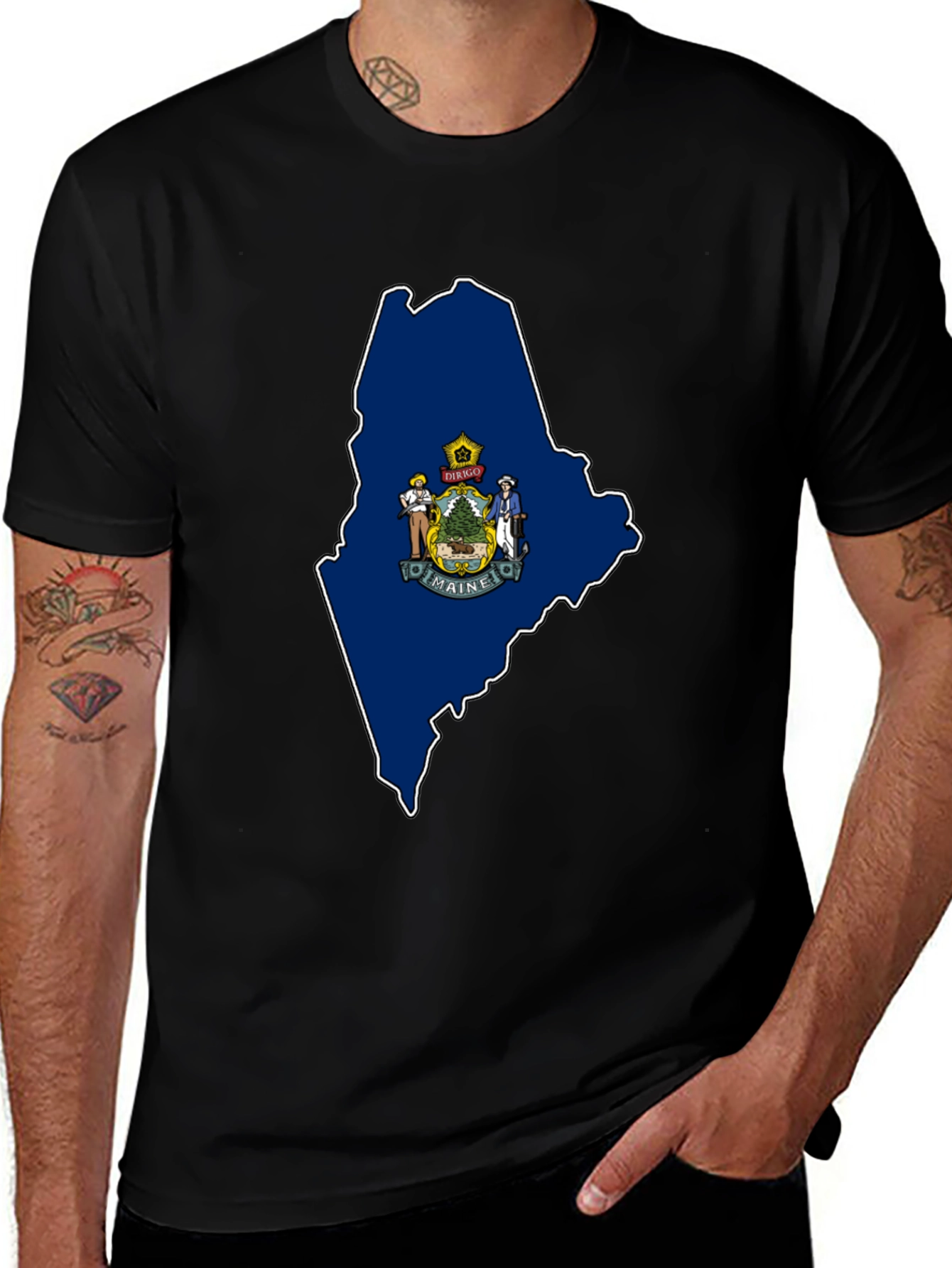 Maine State Map T-Shirt