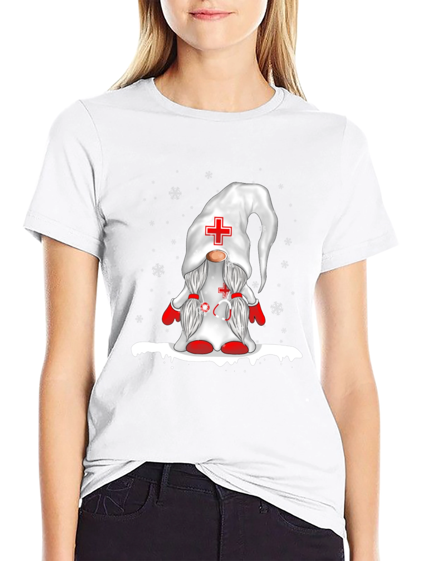 Nurse Gnome Black T-Shirt