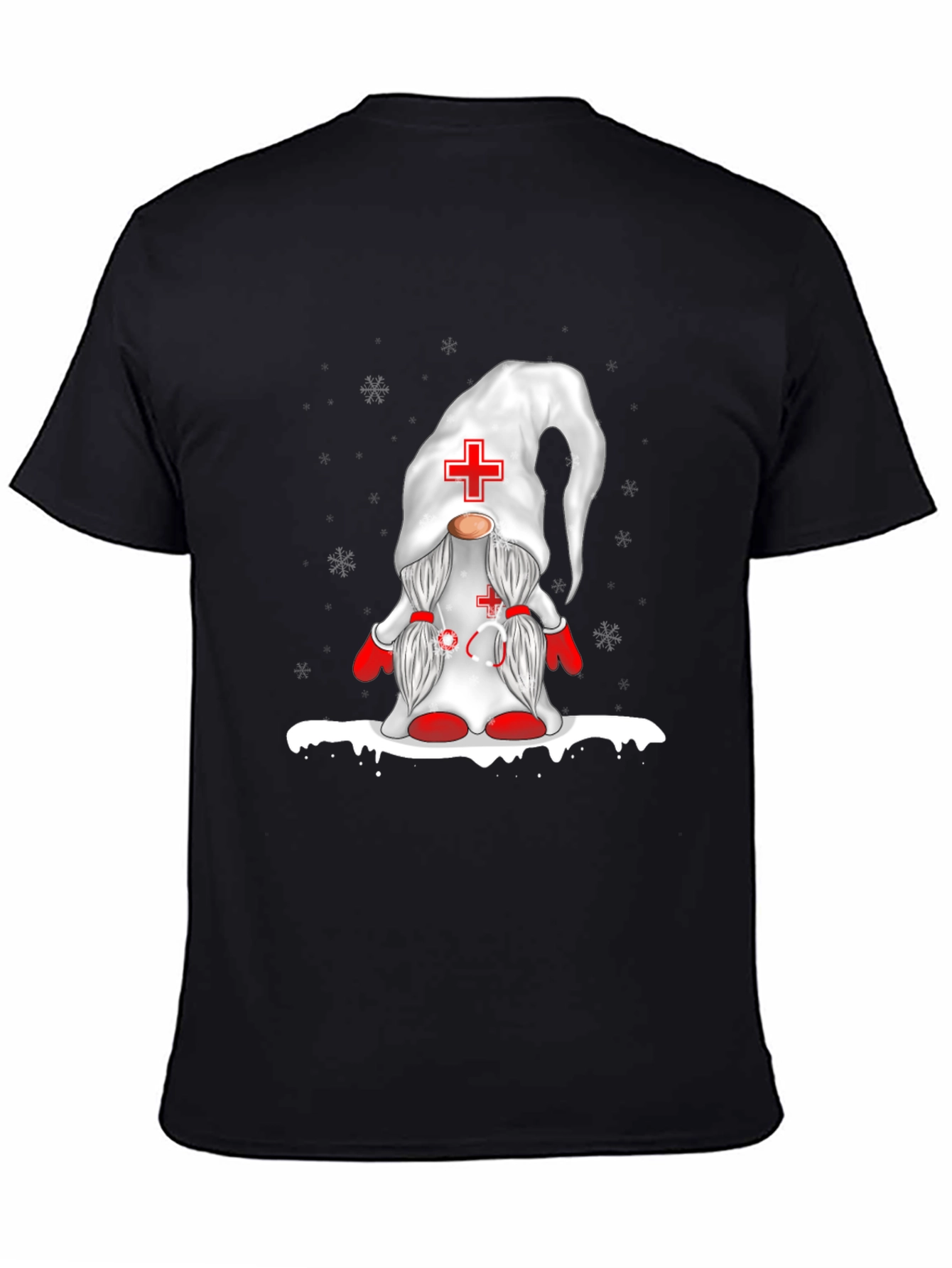 Nurse Gnome Black T-Shirt