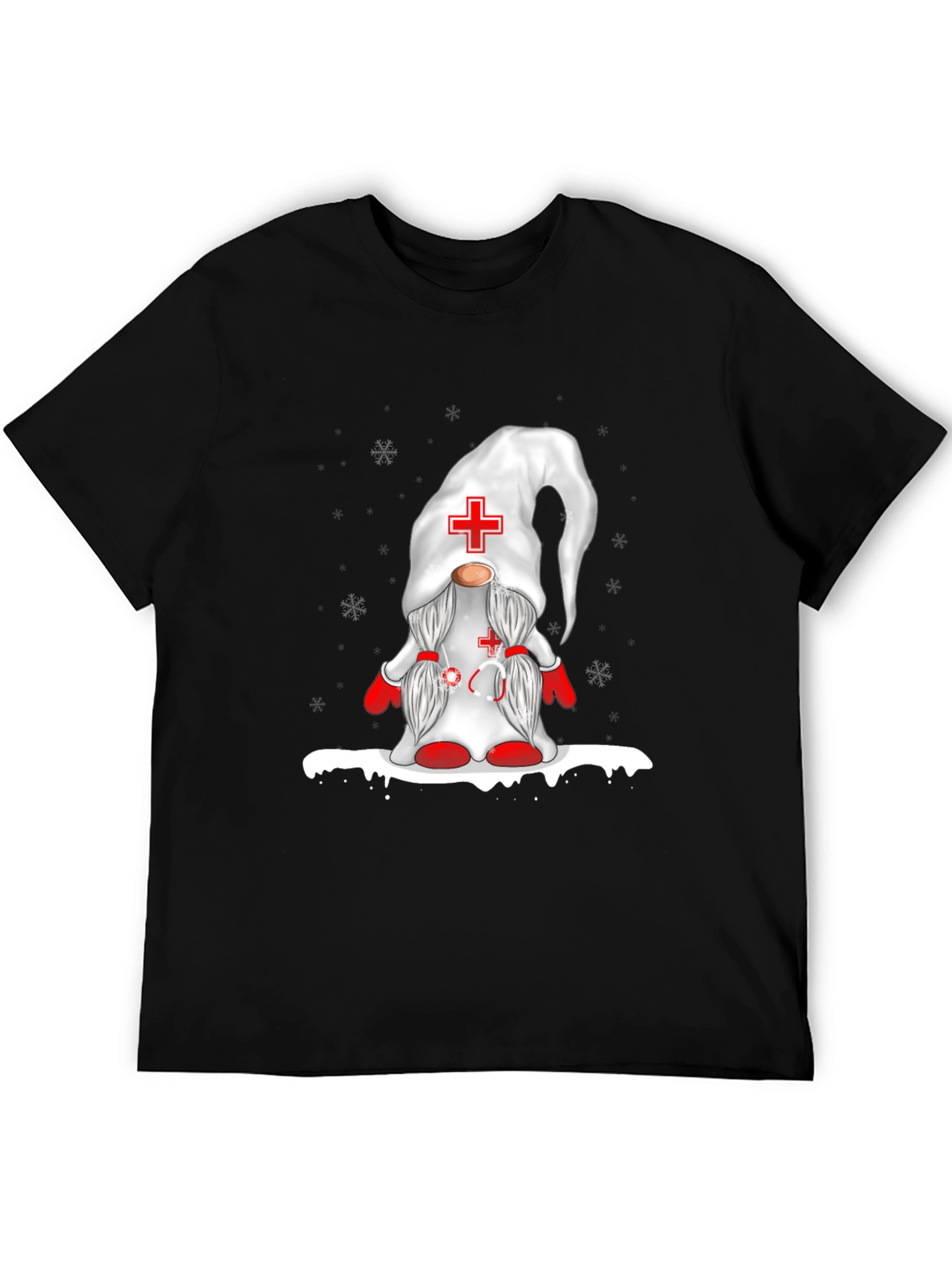 Nurse Gnome Black T-Shirt