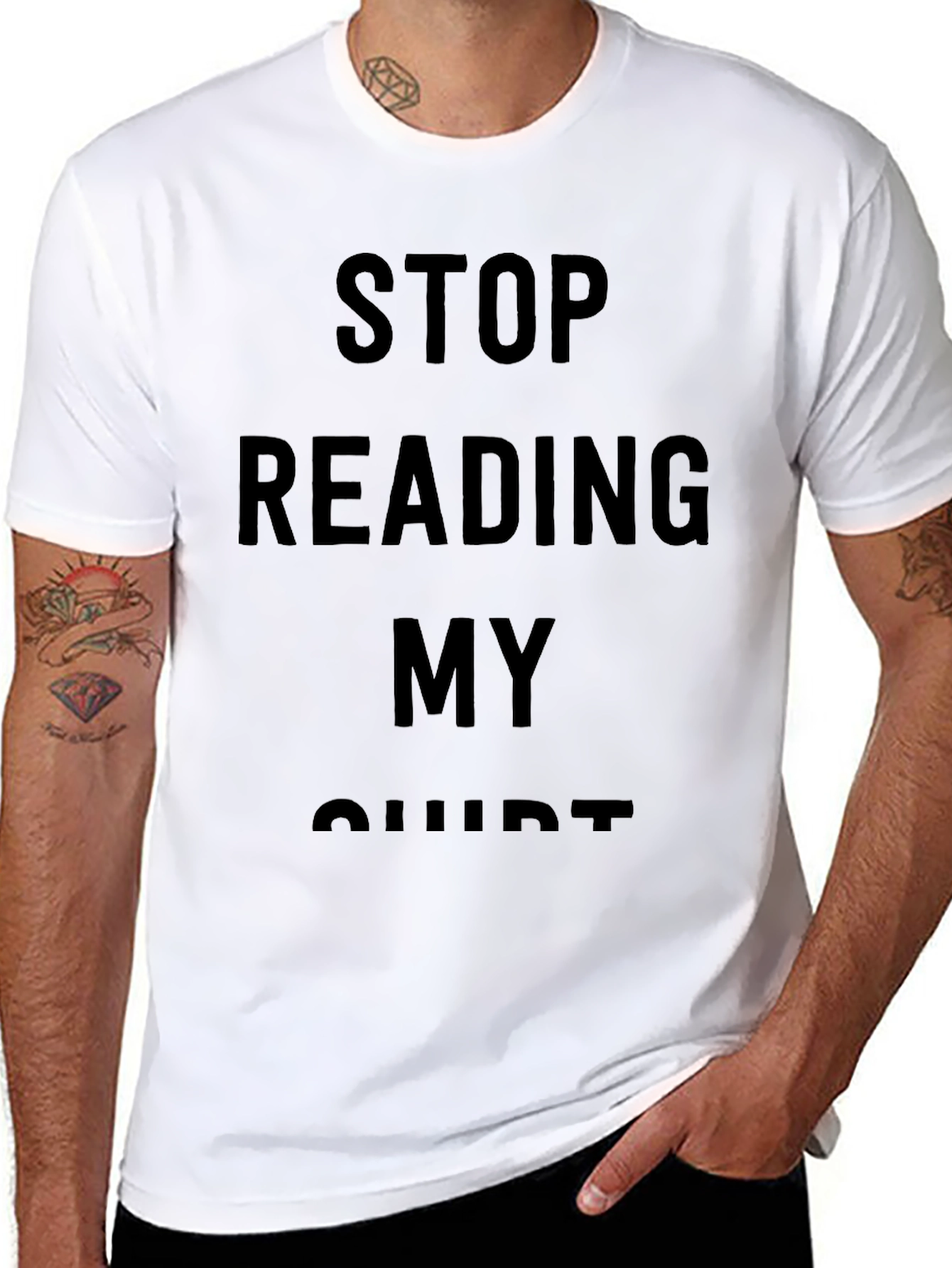 Funny Stop Reading My Shirt Graphic Tee
