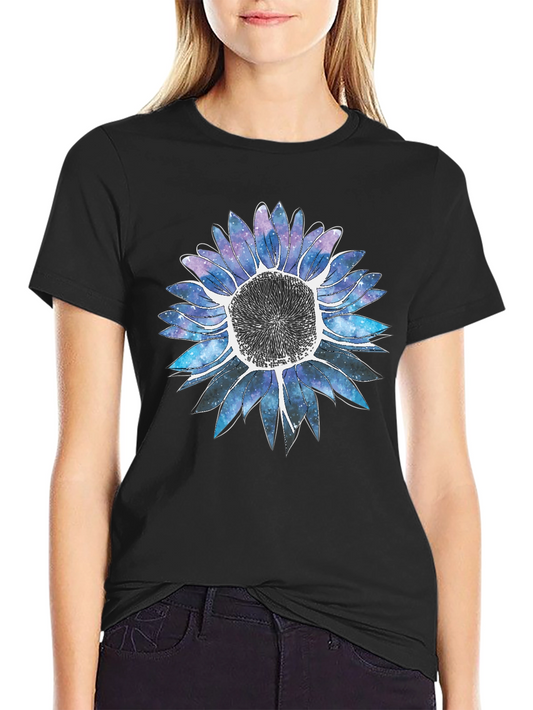 Galaxy Sunflower Graphic Tee - Stylish Comfort