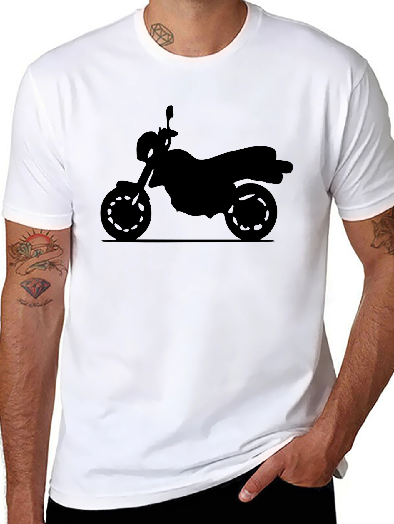 Motorcycle Graphic Tee - Classic Black T-Shirt