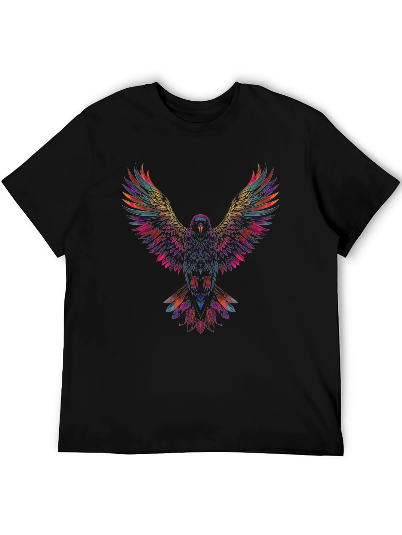 Vibrant Eagle Graphic T-Shirt - Black