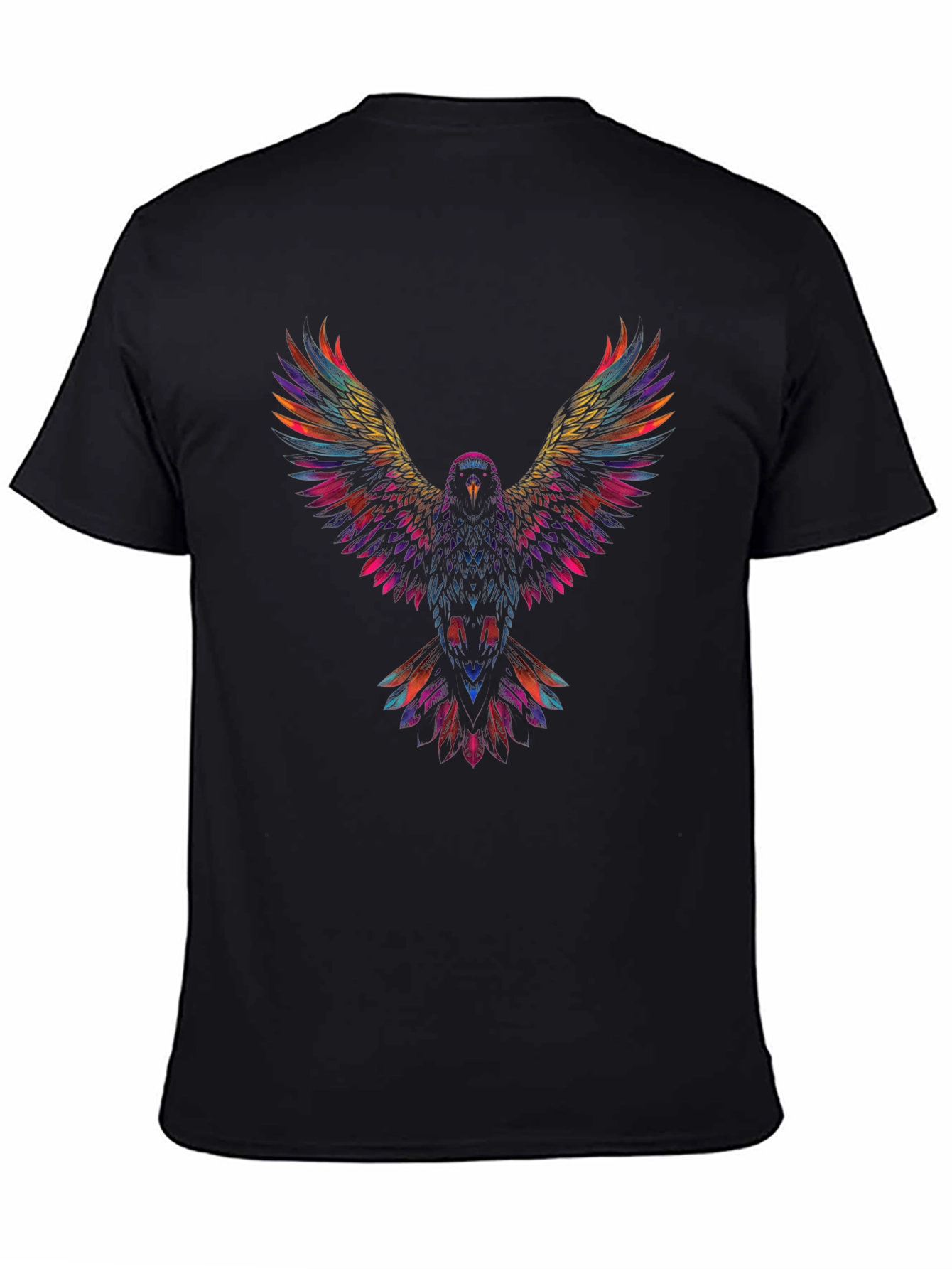 Vibrant Eagle Graphic T-Shirt - Black