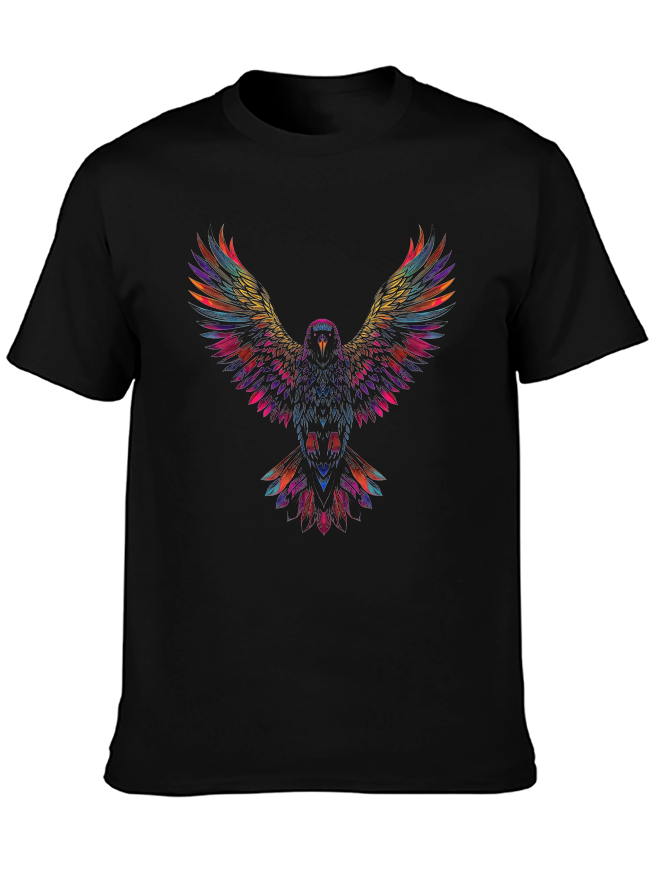 Vibrant Eagle Graphic T-Shirt - Black