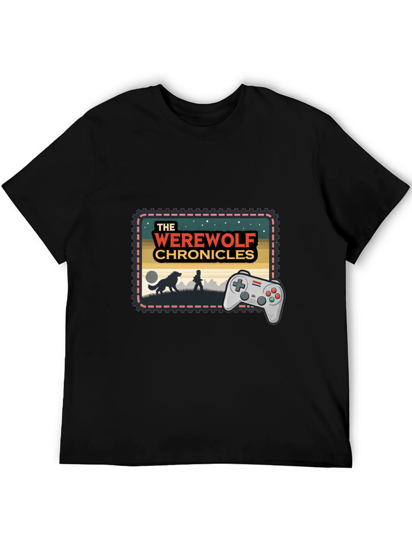 Werewolf Chronicles Gaming Tee - Retro Console Design