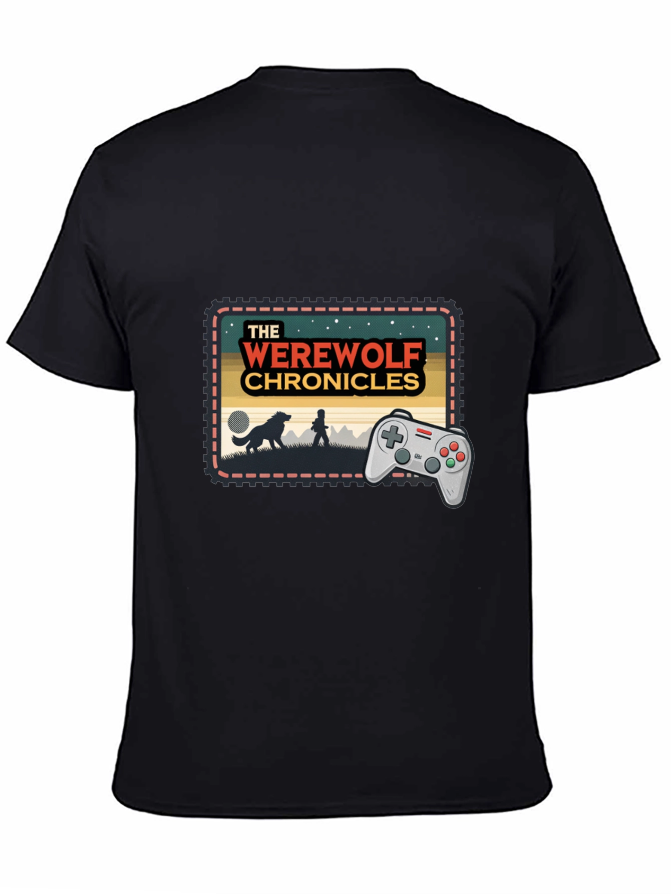 Werewolf Chronicles Gaming Tee - Retro Console Design