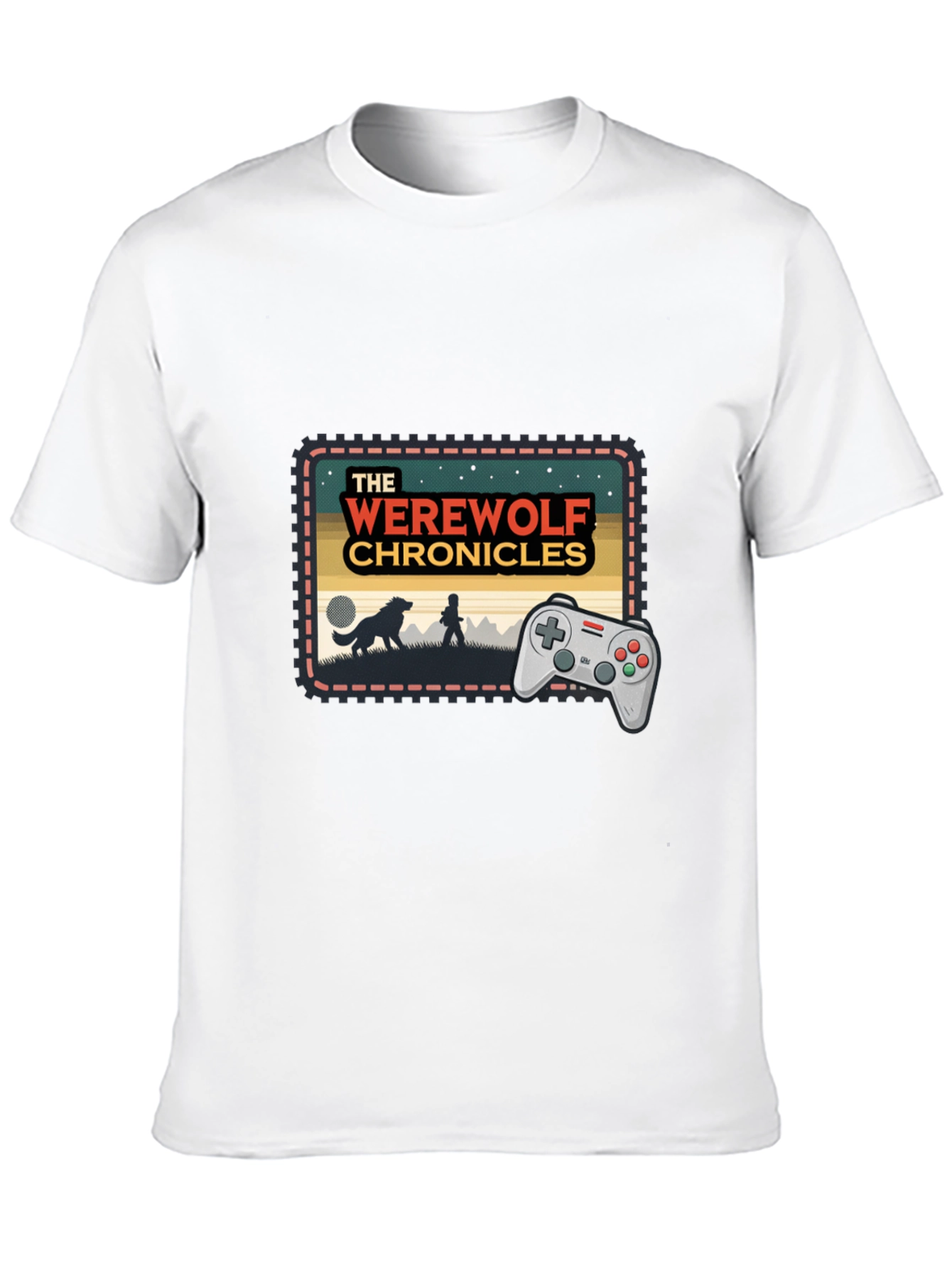 Werewolf Chronicles Gaming Tee - Retro Console Design