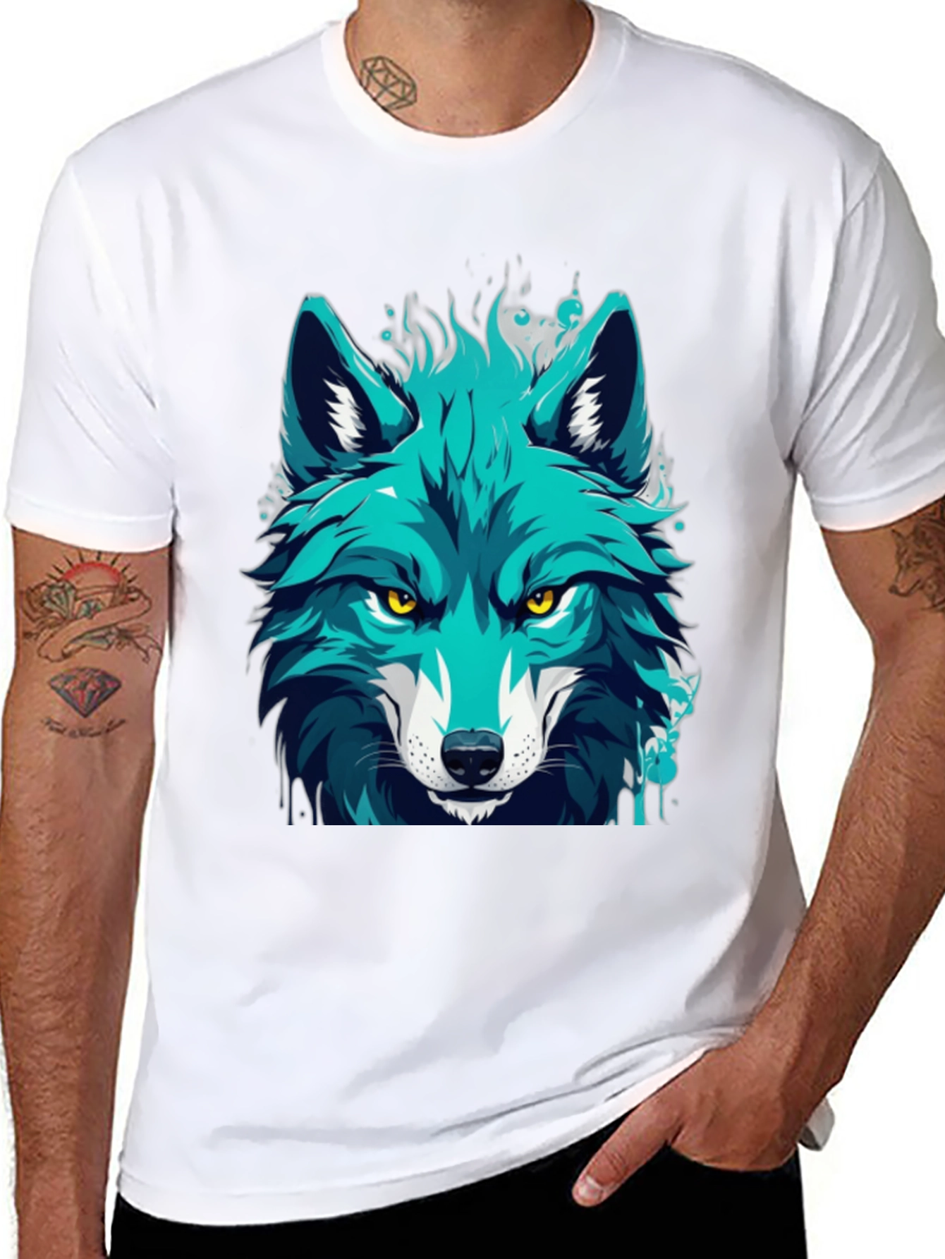 Cool Blue Wolf Graphic Tee