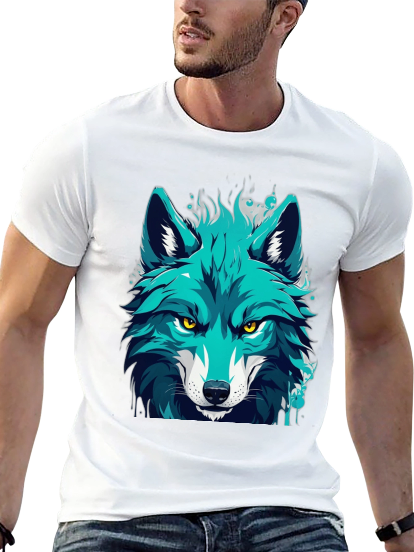 Cool Blue Wolf Graphic Tee