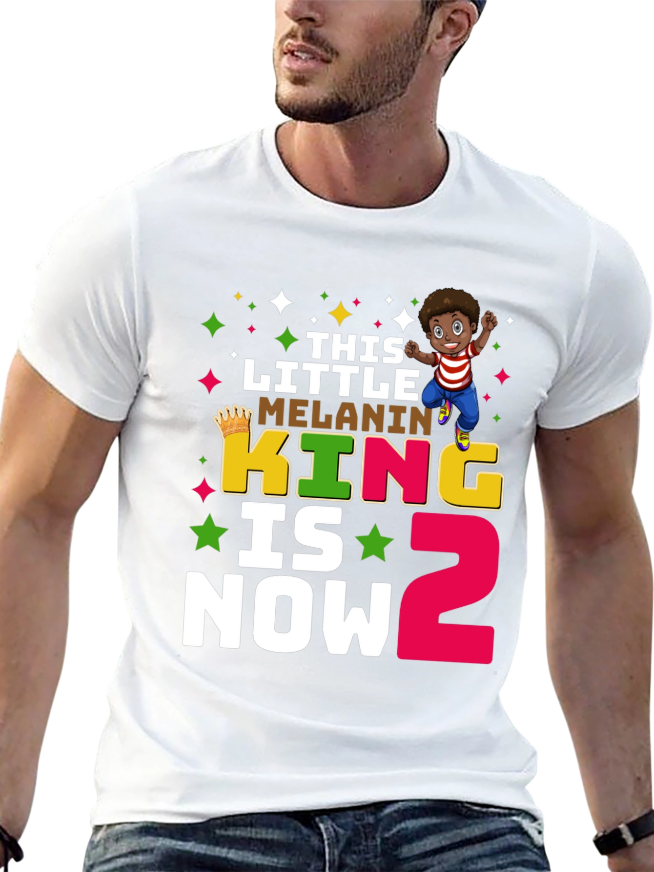 This Little Melanin King is Now 2 T-Shirt