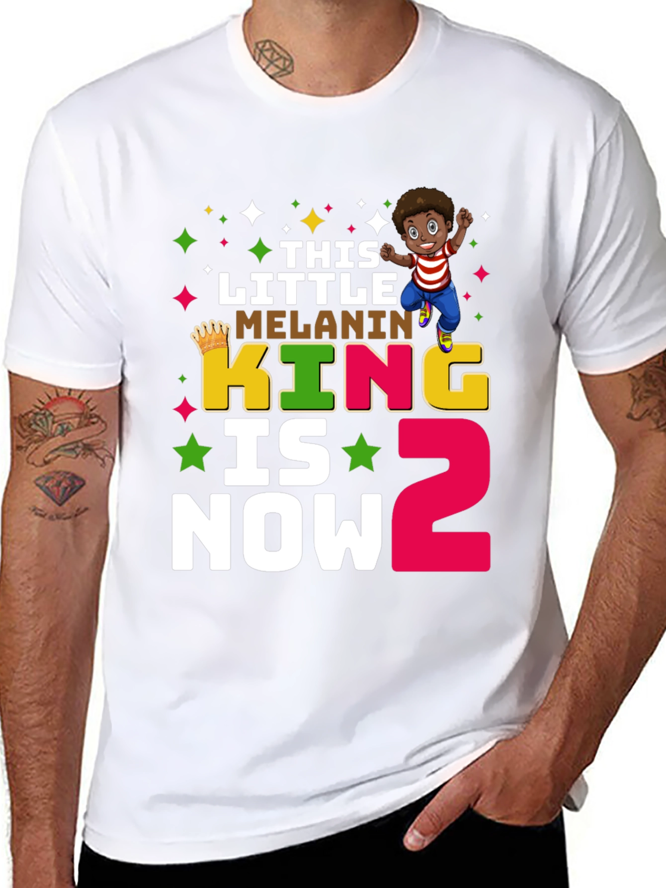 This Little Melanin King is Now 2 T-Shirt
