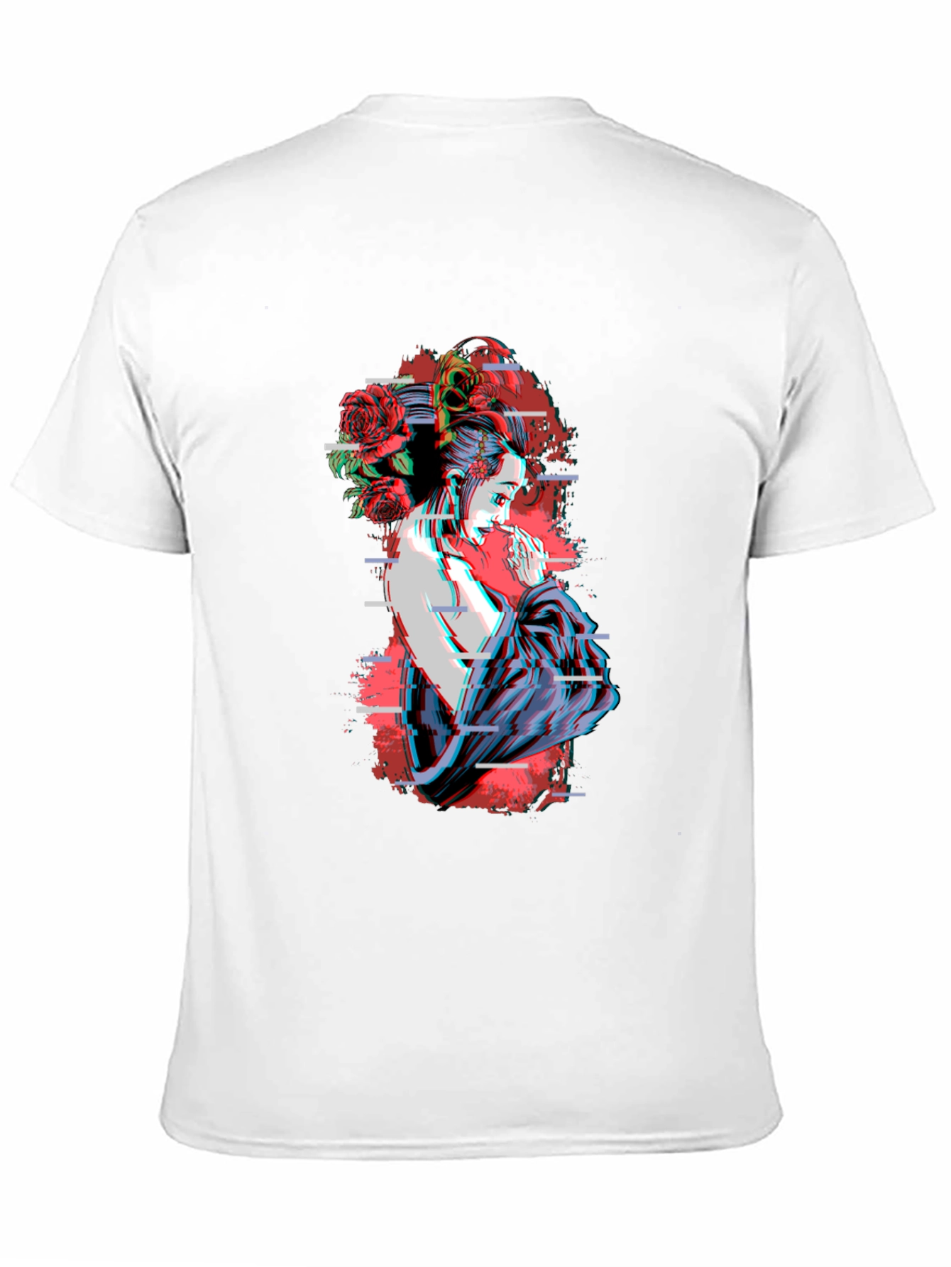Geisha Glitch T-Shirt - Unique Graphic Tee