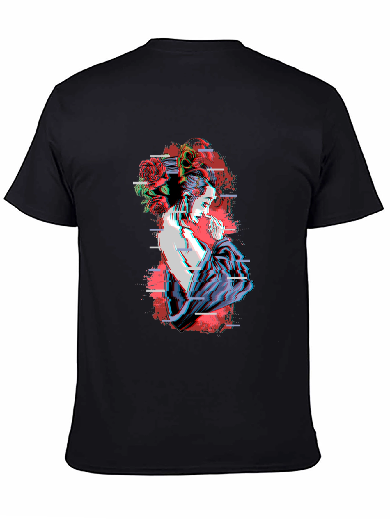 Geisha Glitch T-Shirt - Unique Graphic Tee