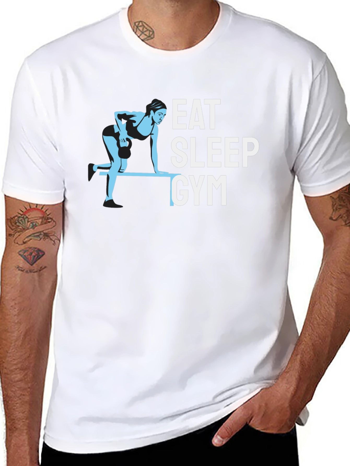 Eat Sleep Gym Black T-Shirt - Fitness Motivation Apparel