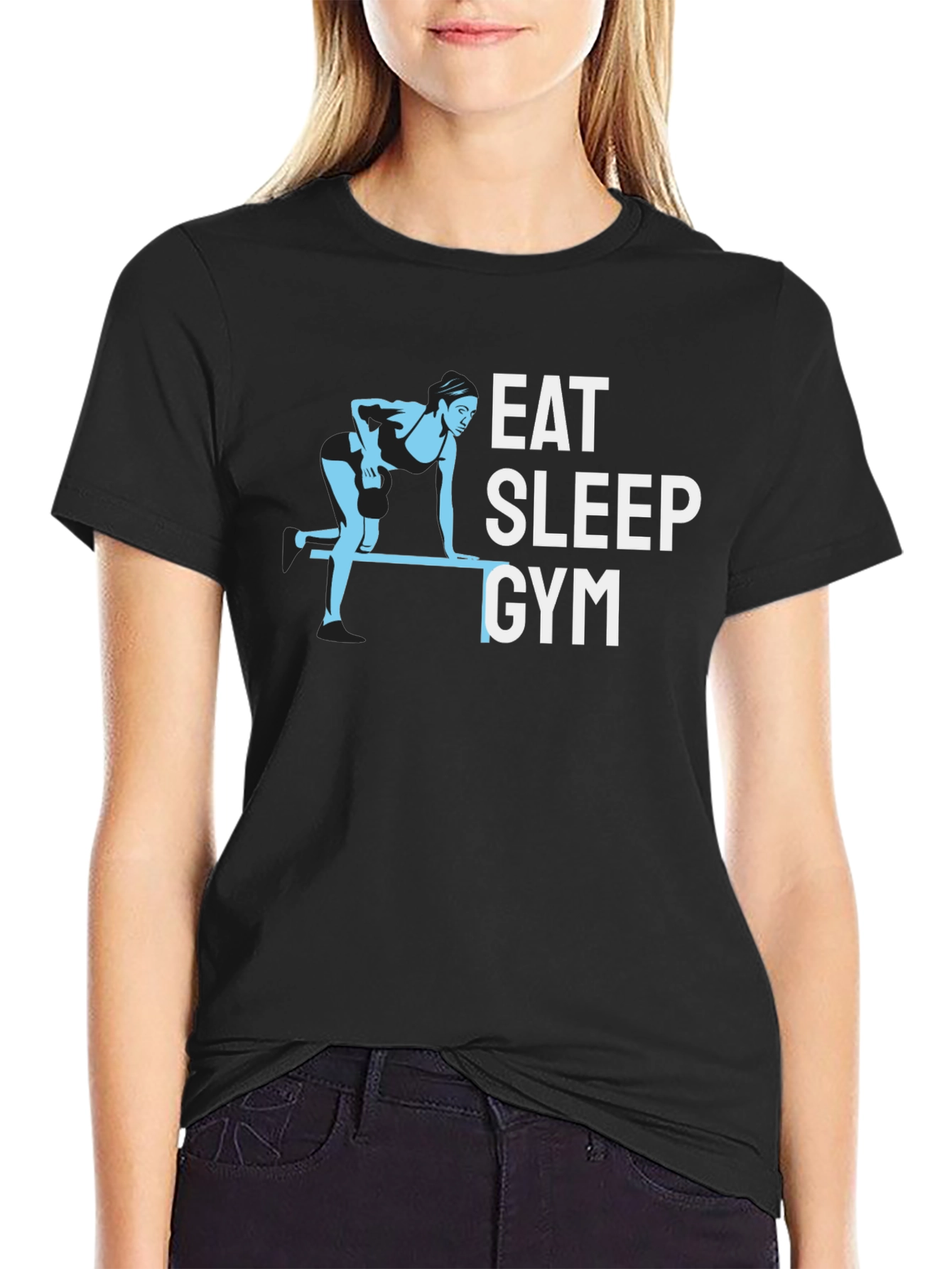 Eat Sleep Gym Black T-Shirt - Fitness Motivation Apparel