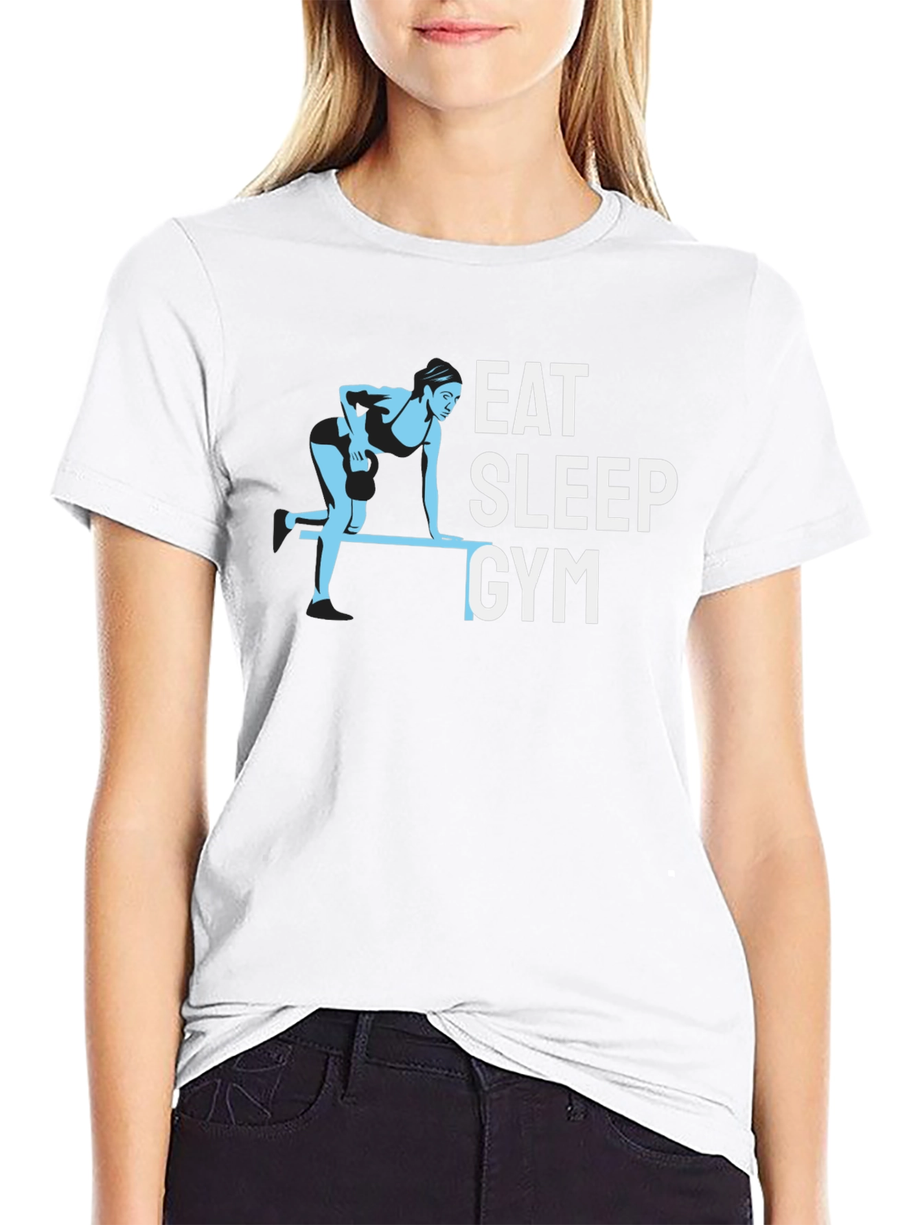 Eat Sleep Gym Black T-Shirt - Fitness Motivation Apparel