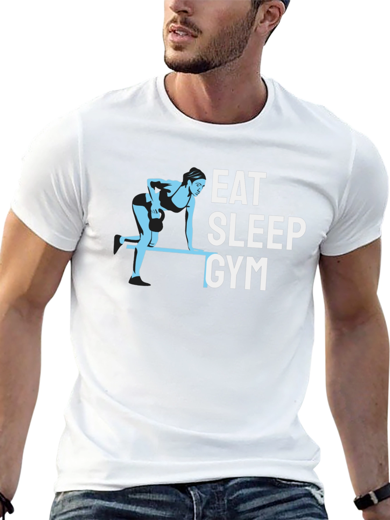 Eat Sleep Gym Black T-Shirt - Fitness Motivation Apparel