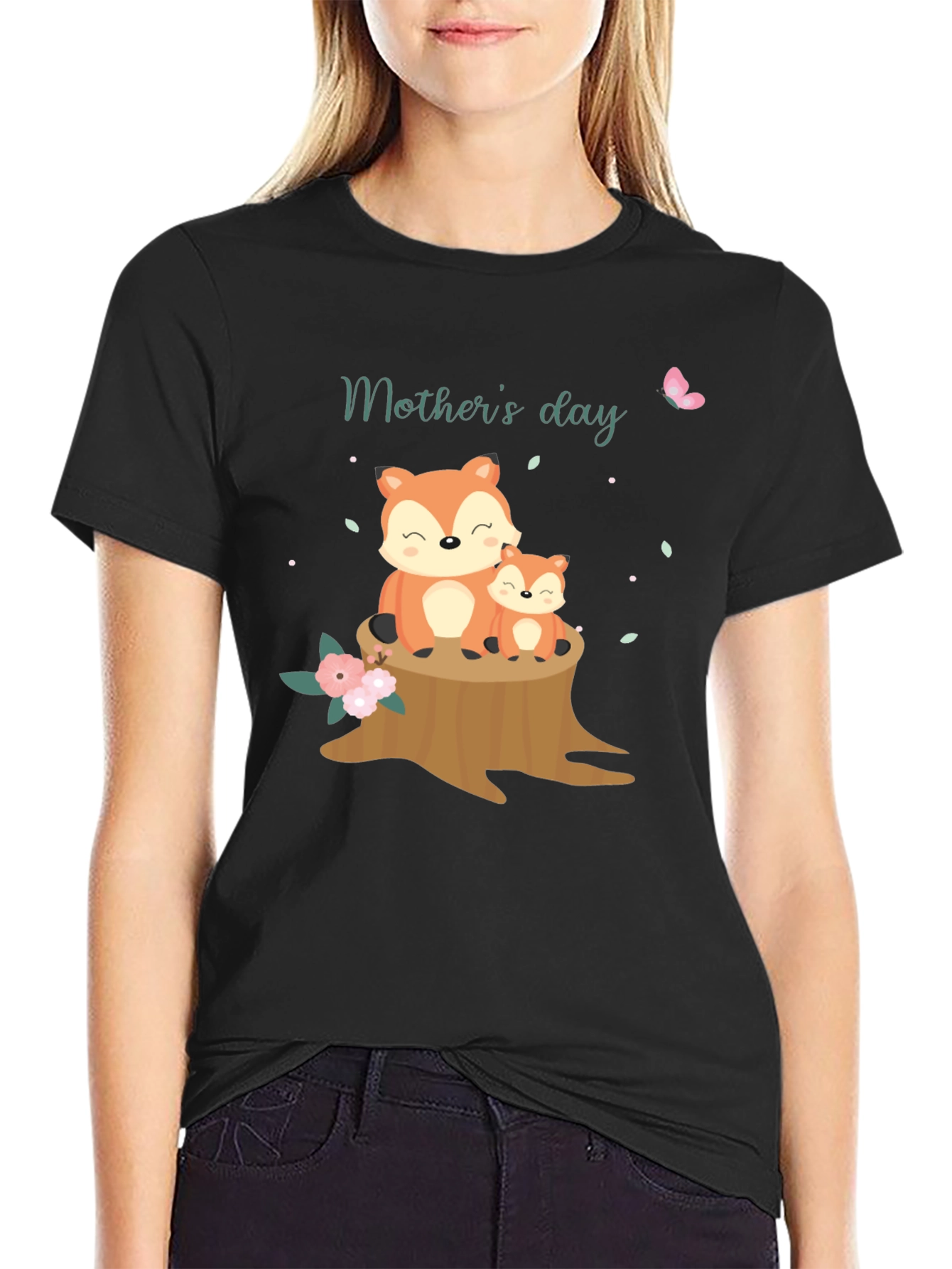 Mothers Day Fox T-Shirt - Cute Animal Graphic Tee