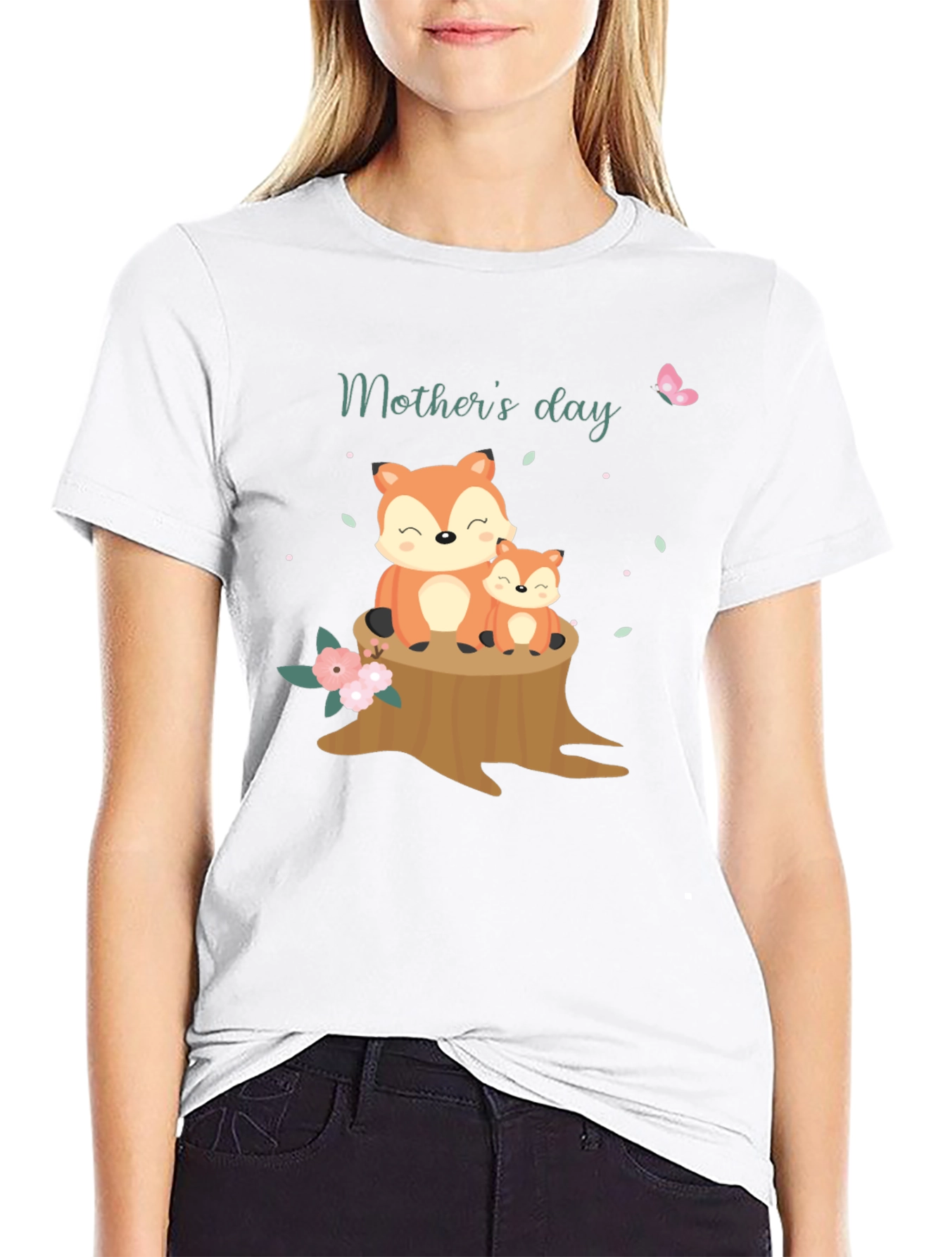Mothers Day Fox T-Shirt - Cute Animal Graphic Tee
