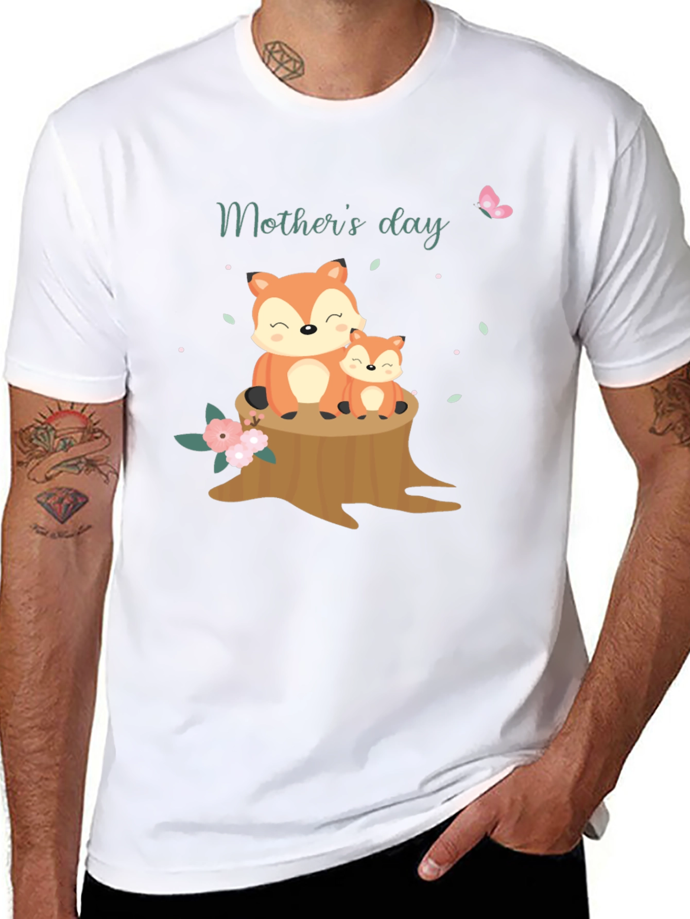 Mothers Day Fox T-Shirt - Cute Animal Graphic Tee