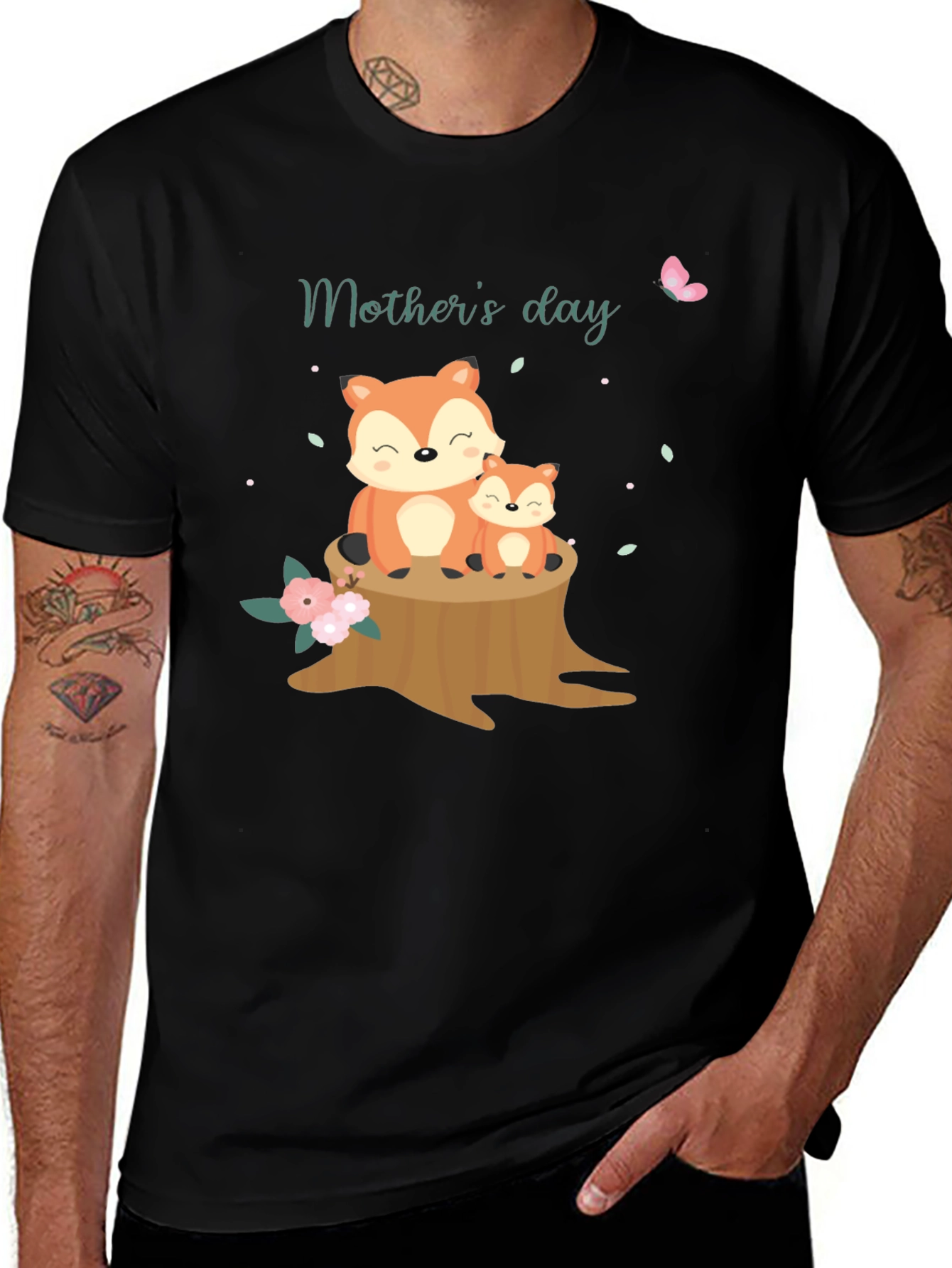 Mothers Day Fox T-Shirt - Cute Animal Graphic Tee
