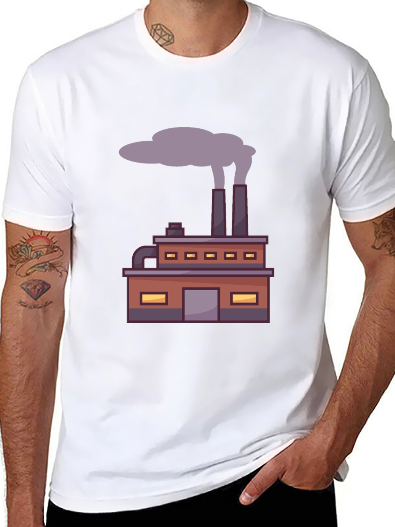 Factory Graphic Tee - Industrial Design T-Shirt