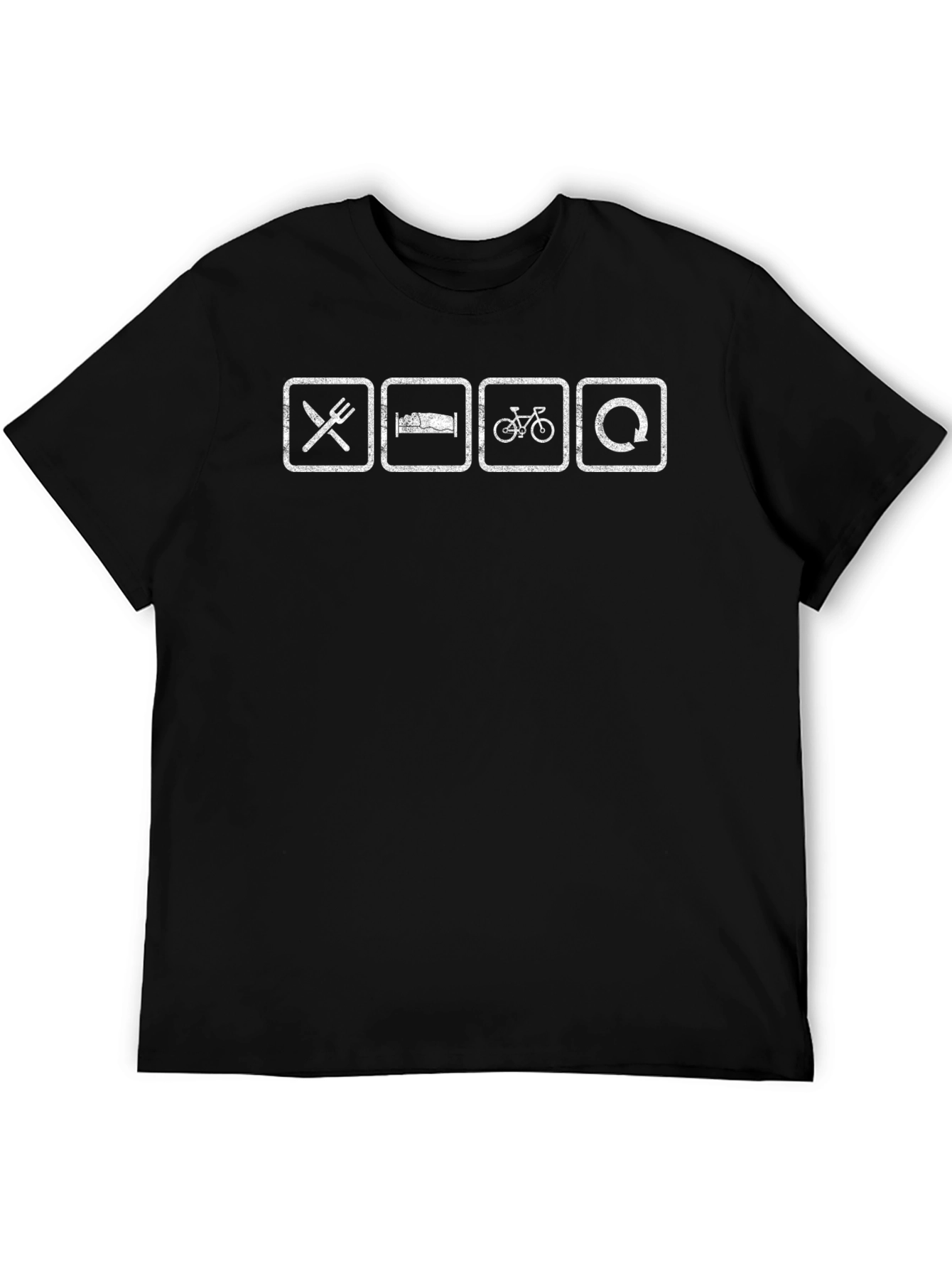 Eat Sleep Ride Repeat Black Graphic T-Shirt