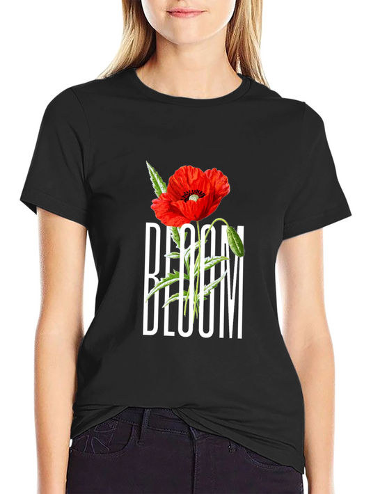 Bloom Graphic T-Shirt - Black Cotton Tee