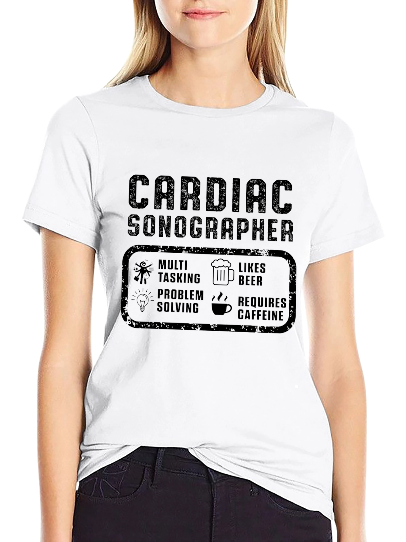 Cardiac Sonographer Tee - Multi-Tasking Beer Caffeine