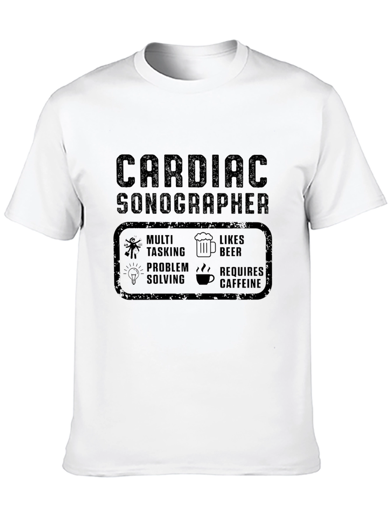 Cardiac Sonographer Tee - Multi-Tasking Beer Caffeine