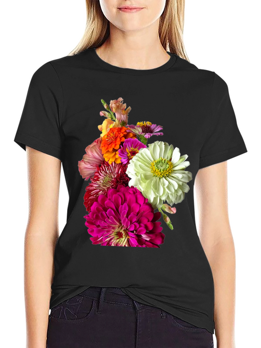 Floral Bouquet Graphic Tee - Unique Botanical Design