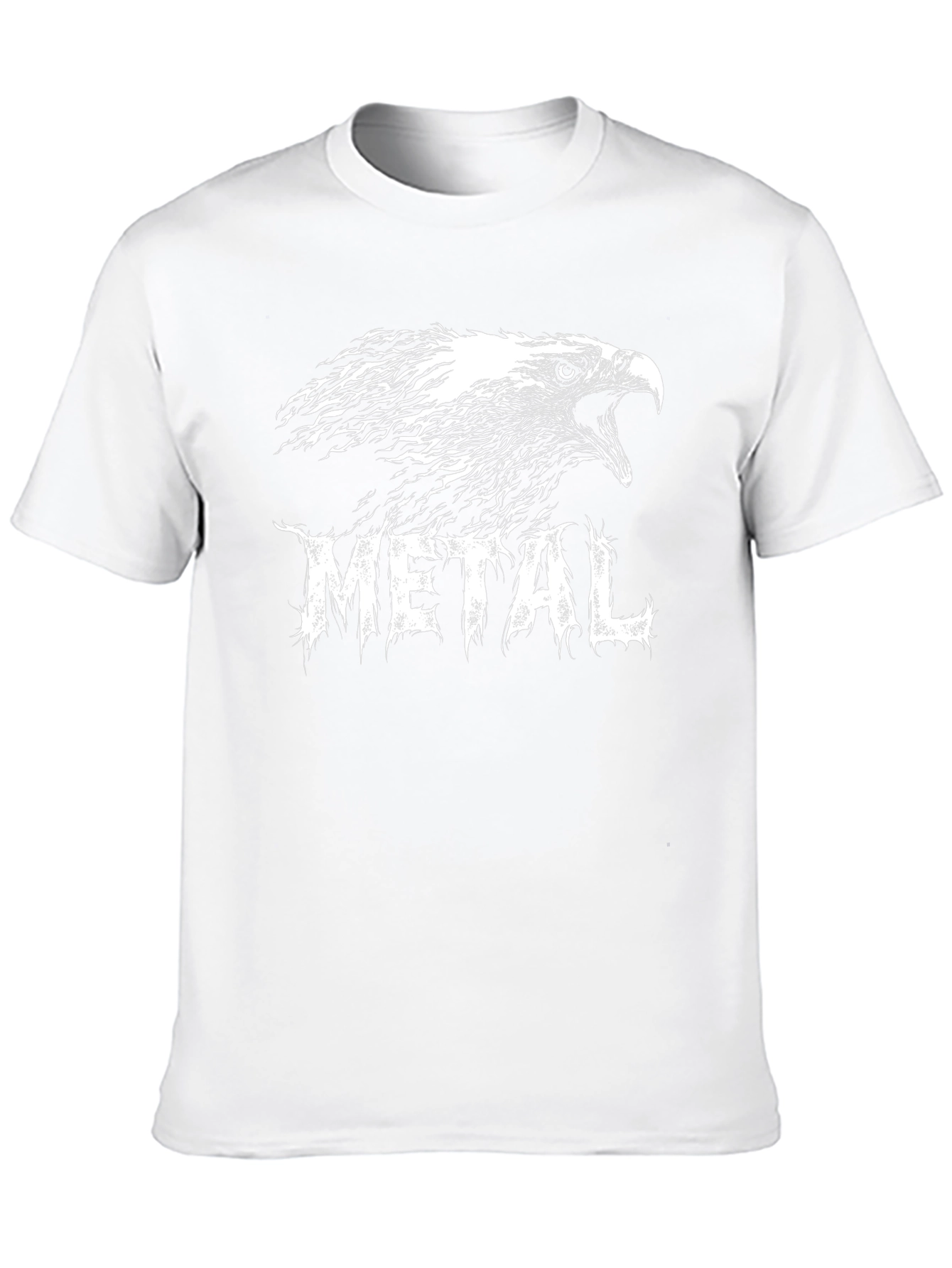 Metal Eagle Graphic Tee - Black Cotton T-Shirt