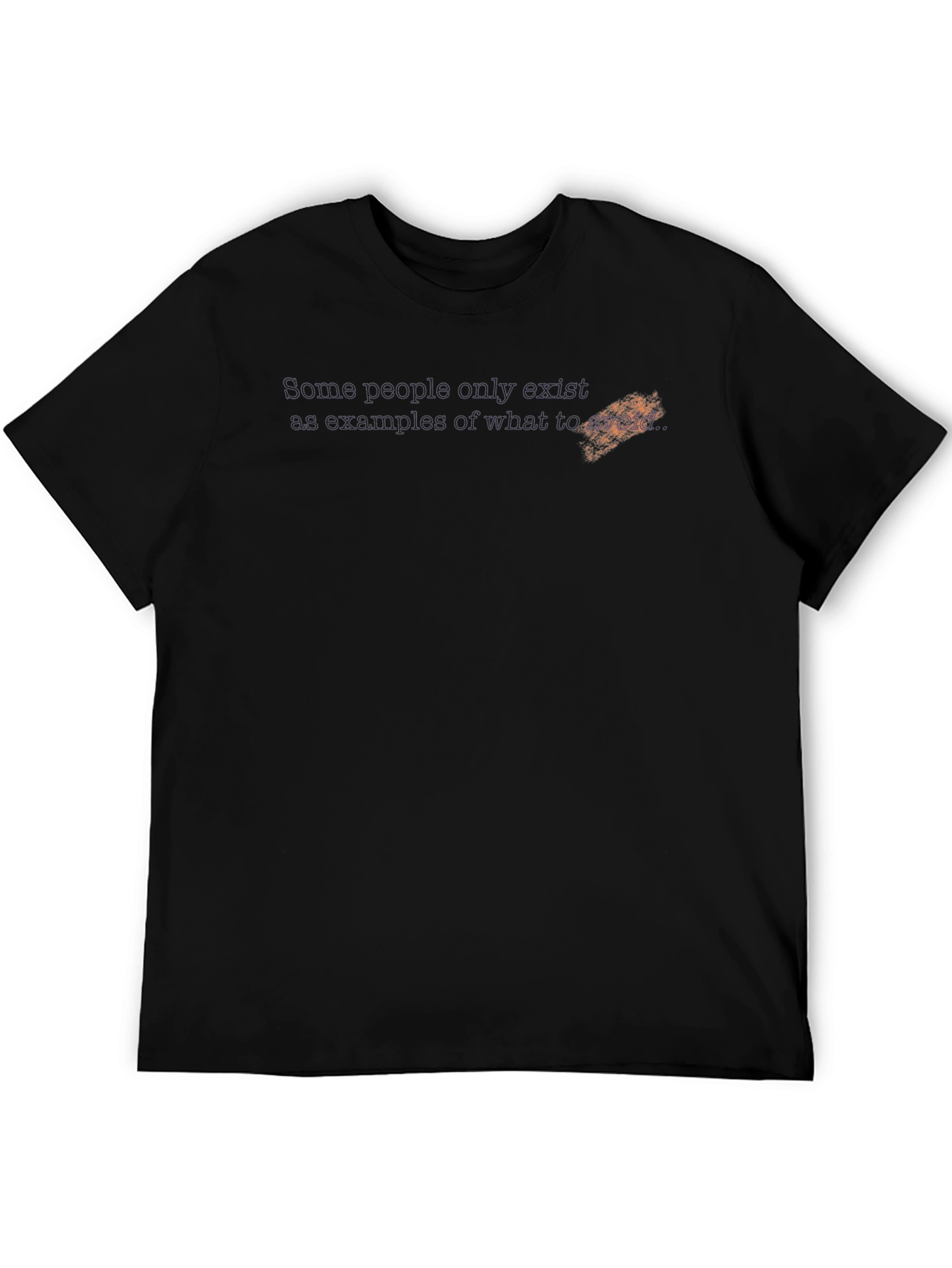 Mens Short Sleeve Black T-Shirt with Graphic Detail
