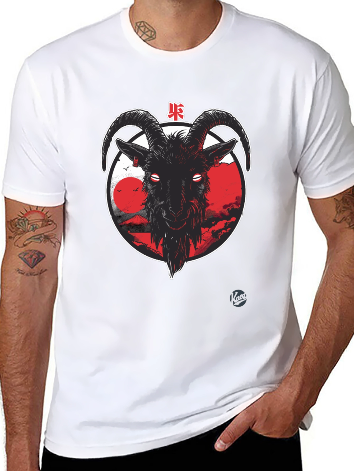 Goat Graphic Tee - Japanese Style Black T-Shirt