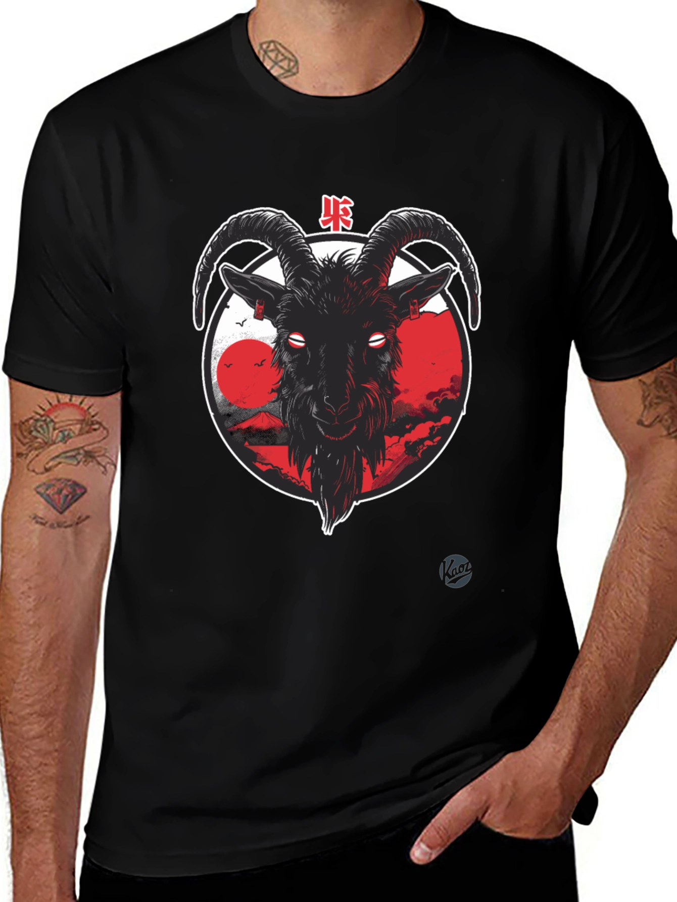 Goat Graphic Tee - Japanese Style Black T-Shirt