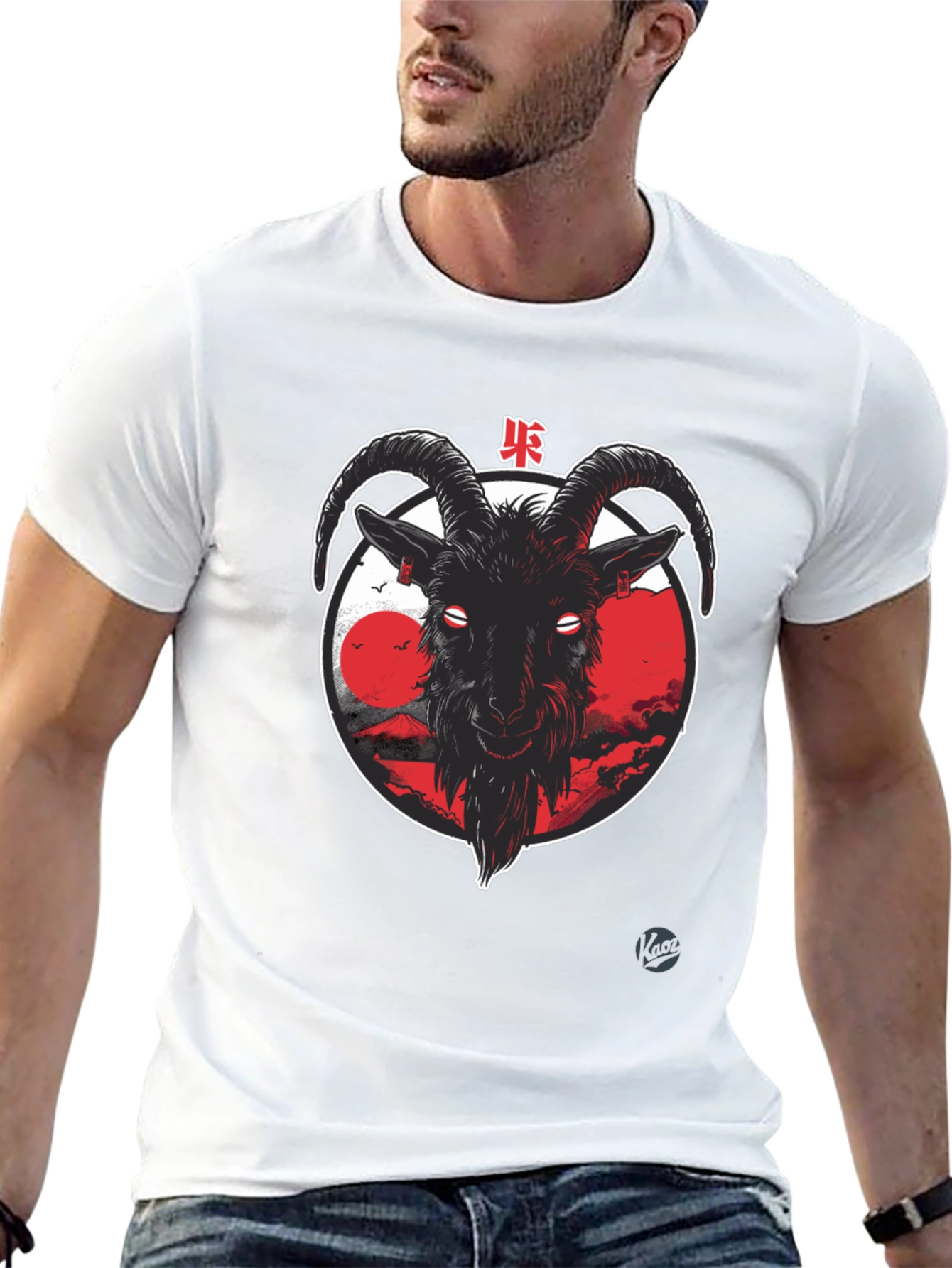 Goat Graphic Tee - Japanese Style Black T-Shirt