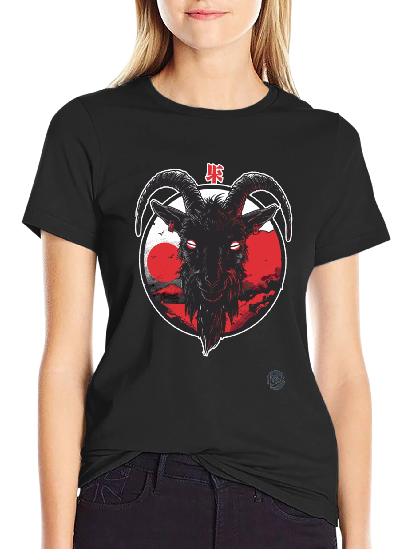 Goat Graphic Tee - Japanese Style Black T-Shirt