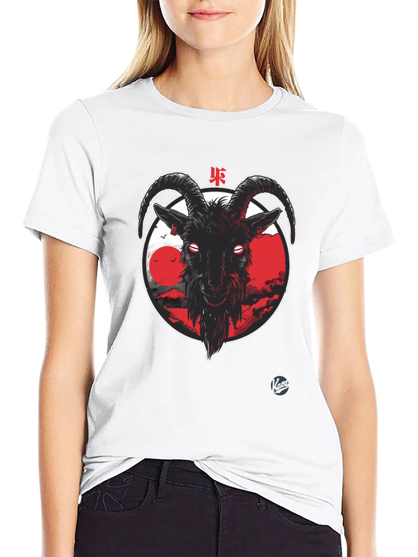 Goat Graphic Tee - Japanese Style Black T-Shirt