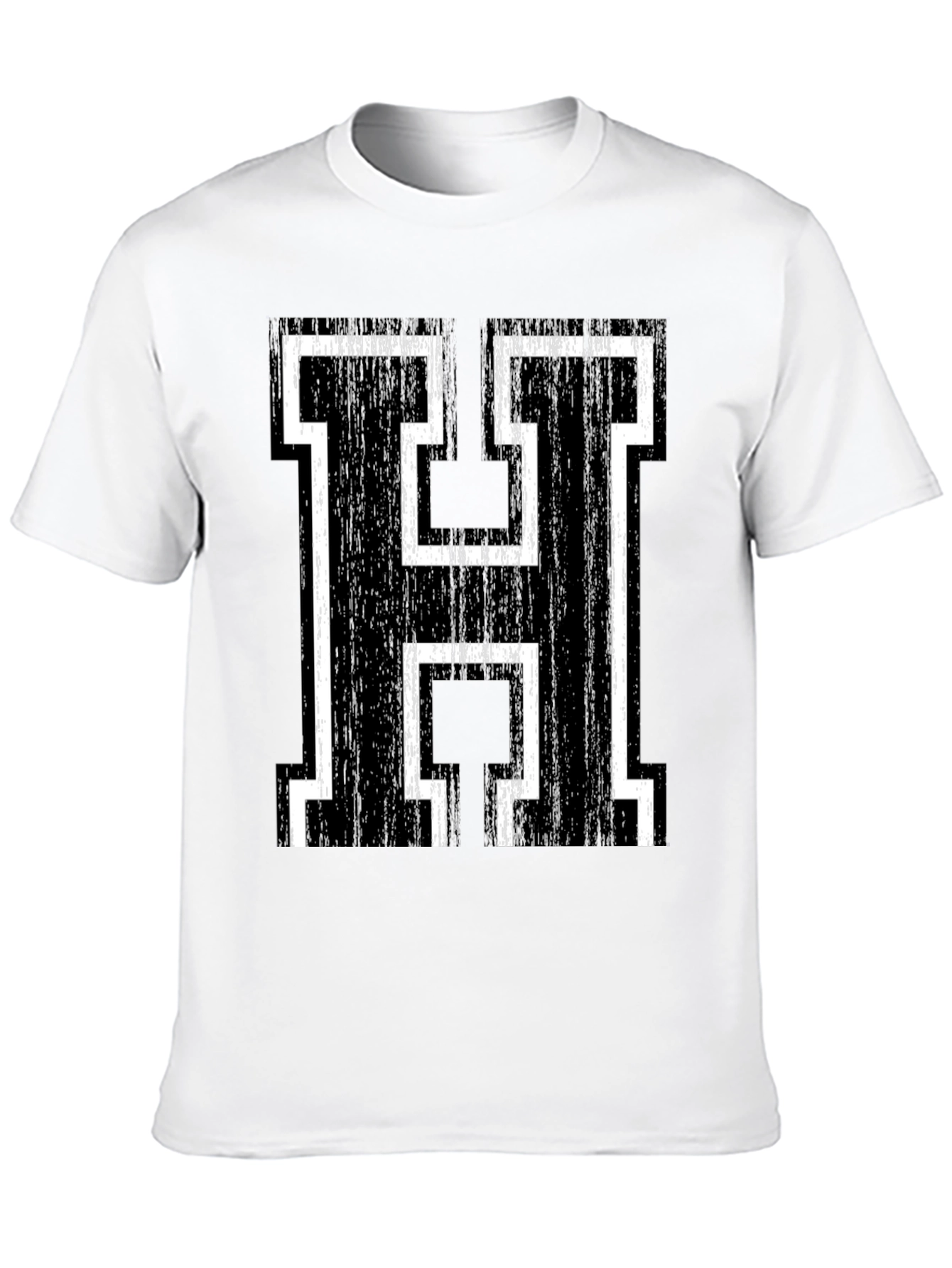 Letter H Black Graphic Tee