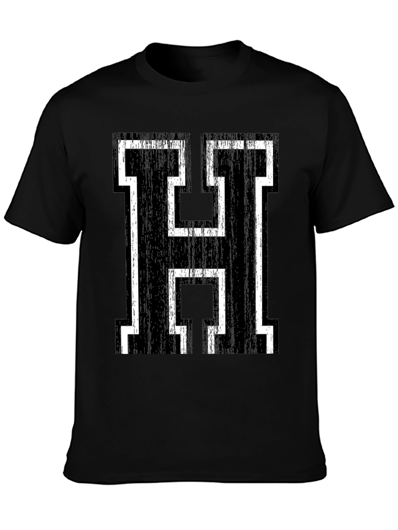 Letter H Black Graphic Tee