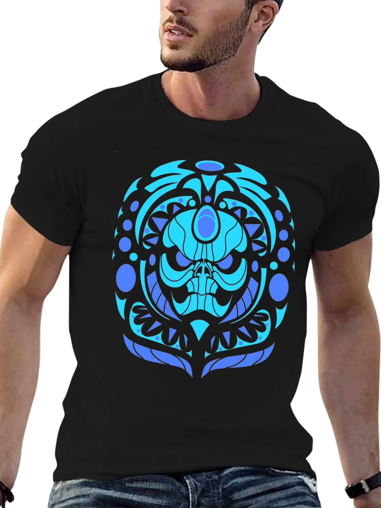 Cool Blue Skull Graphic Tee