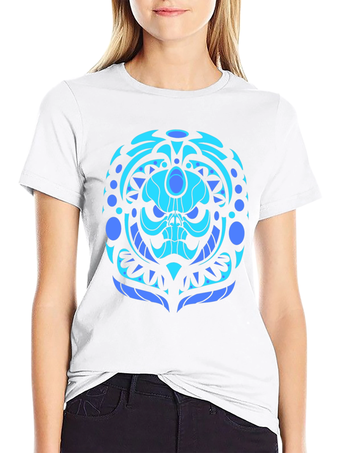 Cool Blue Skull Graphic Tee
