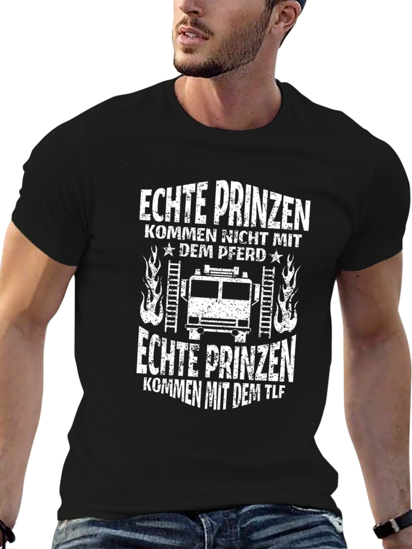 Firefighter T-Shirt - Real Princes Come with the TLF
