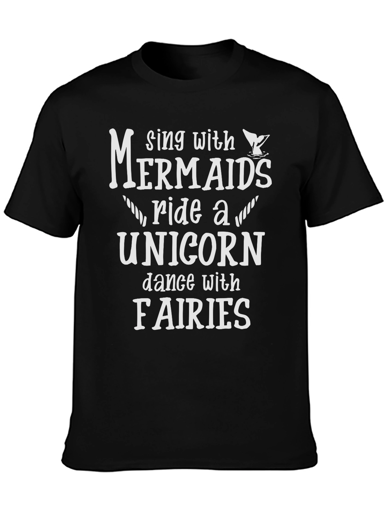 Sing with Mermaids Black Graphic Tee